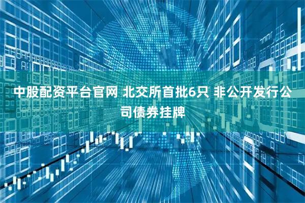 中股配资平台官网 北交所首批6只 非公开发行公司债券挂牌
